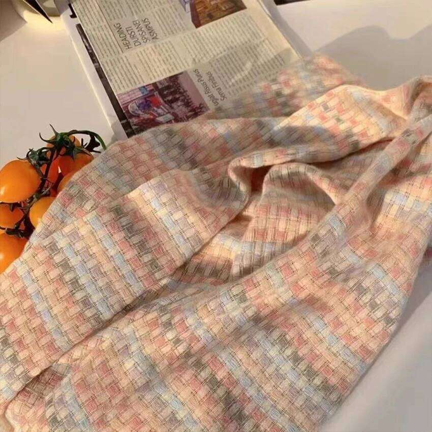 1pc Women's Rainbow for Autumn Winter, Stylish Warm Plaid Tassel Scarf Shawl, Sweet and Versatile Thick Neck Z260226