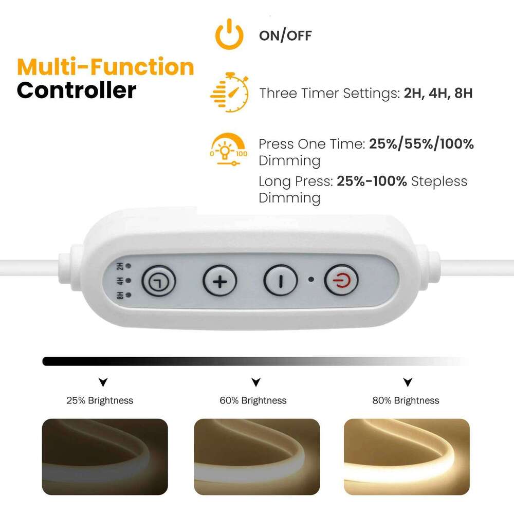 AC 220V Timing Dimmable COB Neon LED Strip EU Plug 288LEDs/M Waterproof Flexible Light for Living Room Party Home Decoration Z260226