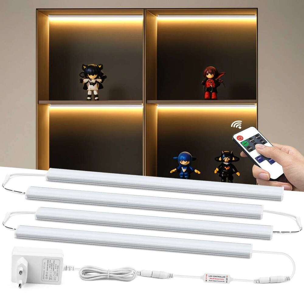 Series Connection Aluminum Under Cabinet Light Kitchen LED Bar Lamp With RF Remote Control For Wardrobe Closet Shelf Decor Z260226