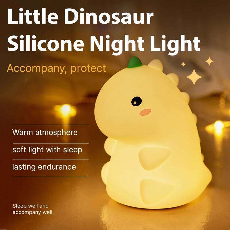 LED Light Dinosaur Silicone Night USB Rechargeable Timing Bedside Table Lamp Room Decor Kids Baby nightlight Gift Z260227