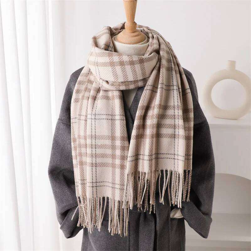 New Men Women Luxury Quality Scarf Retro Warm Shawl Autumn Winter Thickened Tassel Scarves for Female Classic Plaid Version Wrap Z260226