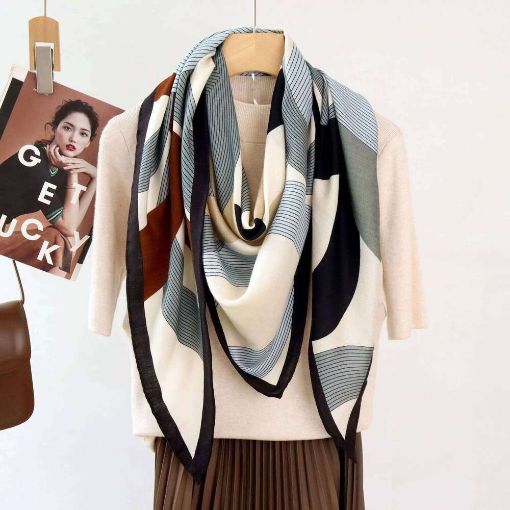 Naizaiga 70% wool 30% silk 125x125x190cm women autumn scarf girl shawl BSG45 Z260226