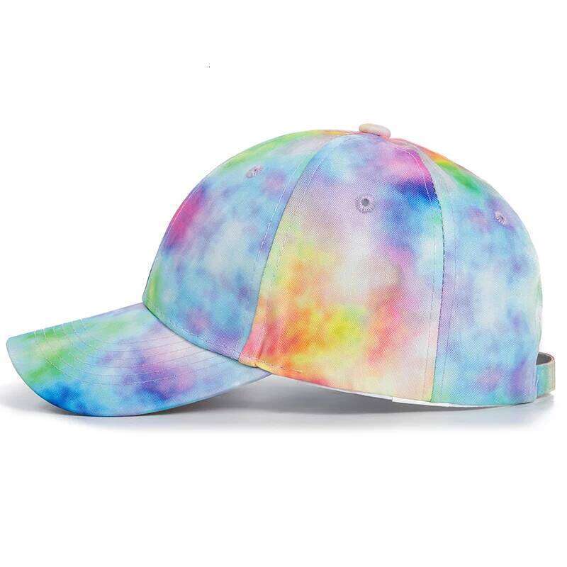 New Fashion Women Tie Dye Multicolor Irregular Print Baseball Cap Female Outdoor Streetwear Summer Caps Hats Z260226