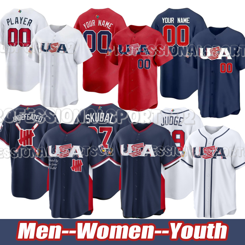 2026 WBC usa baseball jersey 2026 USA Team World Baseball Classic Jersey Aaron Judge Bobby Witt Jr. Pete Crow-Armstrong Harper Carroll Paul Skenes Jersey