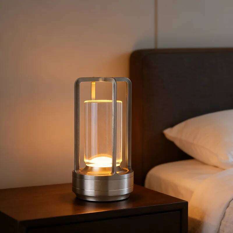 LED Cordless Table Lamp Retro Bar Metal Desk Lamps Rechargeable Touch Dimming Night Light Restaurant Bedroom Home Outdoor Decor Z260227