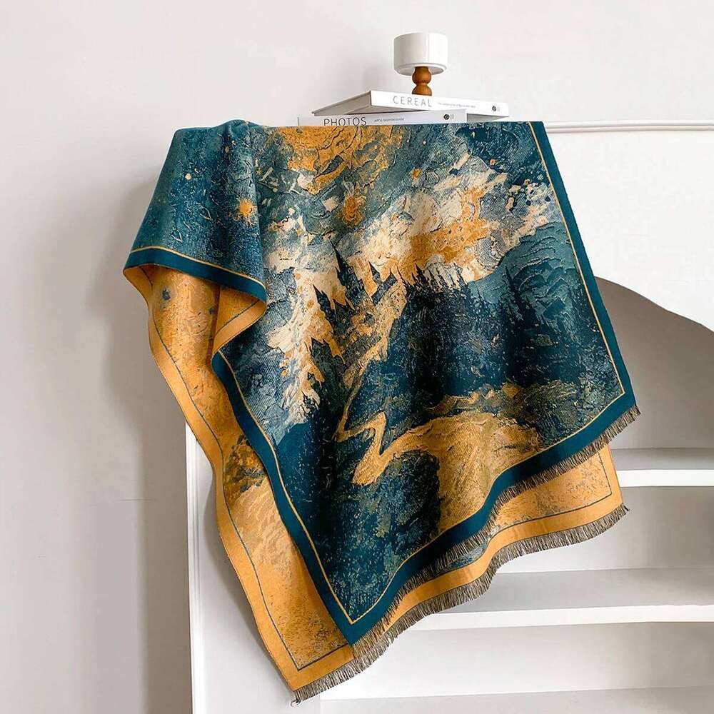 Brand Design Architecture Print Scarves Women Winter Thicken Scarf Imitation Cashmere Shawl Warm Coldproof Windproof Blanket Z260226