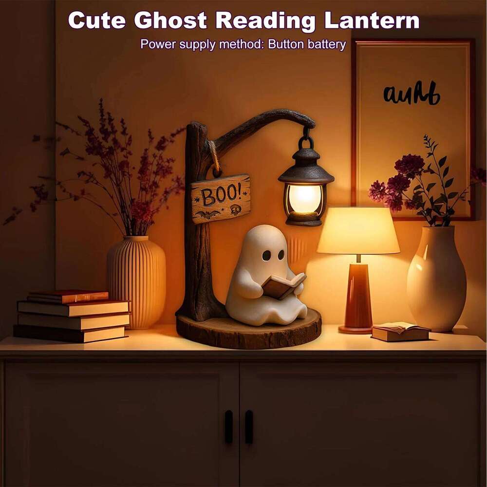 Cute Lantern Night Light Reading Lamp Glowing Halloween Ghost Decorations Z260227