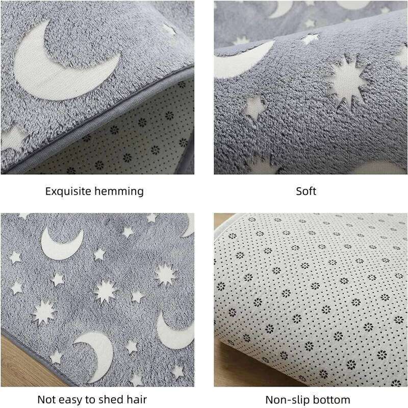 Luminous Carpet For Living Plush Soft Children Kids Bed Room Fluffy Floor Carpets Bedside Anti Slip Rug Sofa Glow Mat H260226
