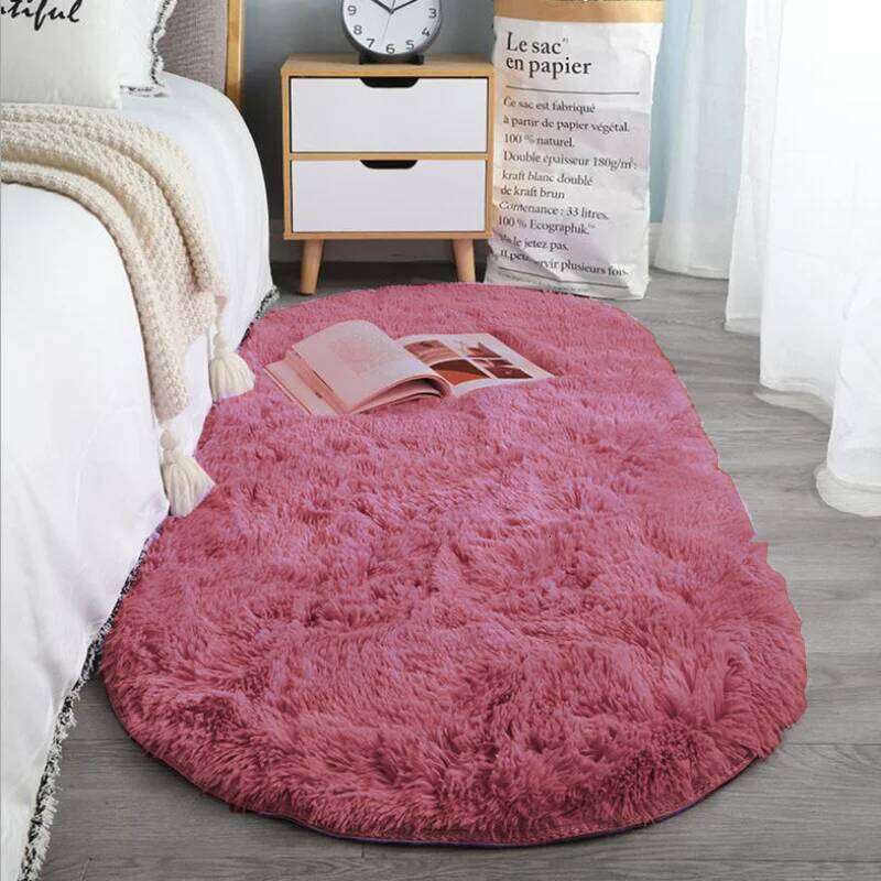 VIKAMA Oval Soft Silkly Plush Carpet Modern Home Decor Living Room Sofa Coffee Table Floor Rug Girl Bedroom Foot Mat H260227 - view 7