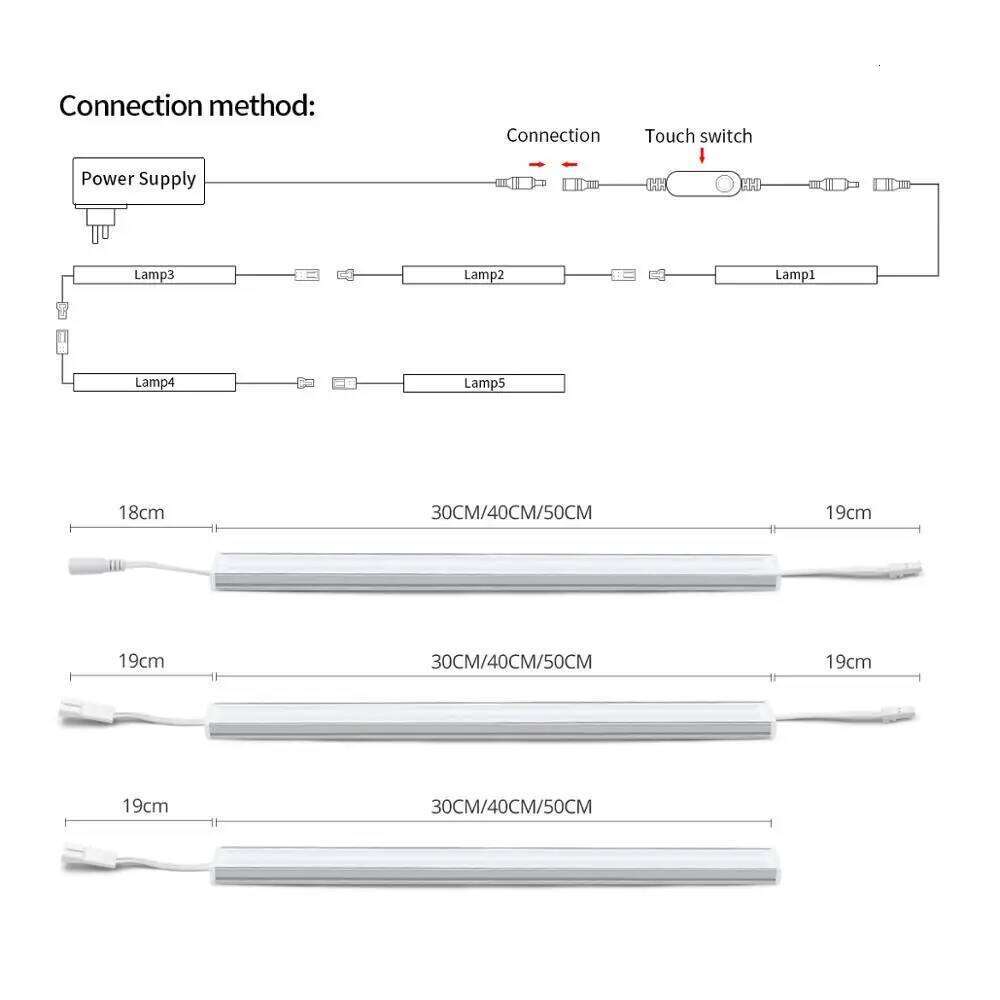 Smart Voice Control LED Kitchen Light 1-5 Bar Lights Tming Night Lamp for Cabinet Wardrobe Tuya App Work with Alexa Google home Z260226