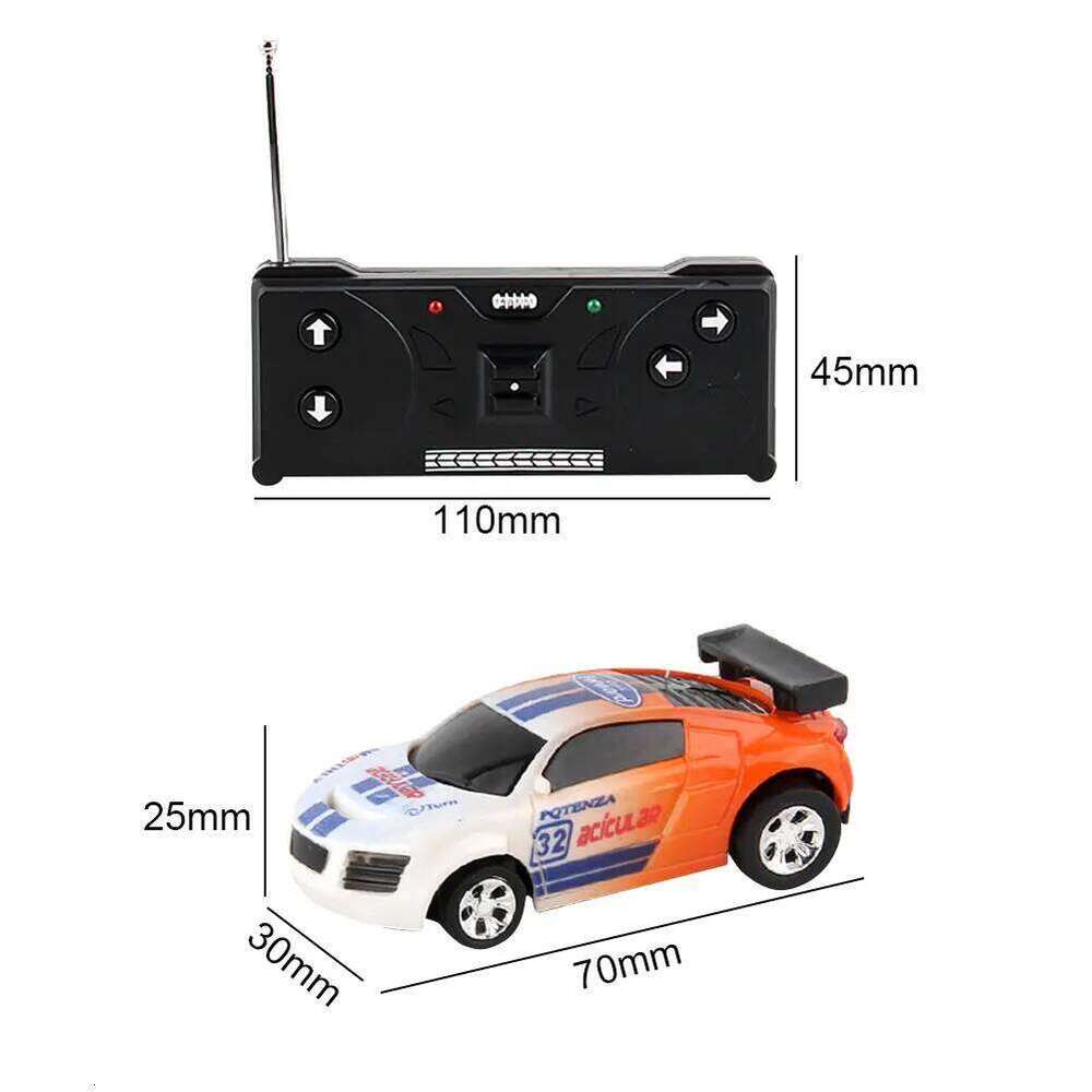 Coke Can Remote Control Vehicle Battery Operated Mini LED Lights RC Racing Drift Car with Roadblocks for Kids Boys H260227