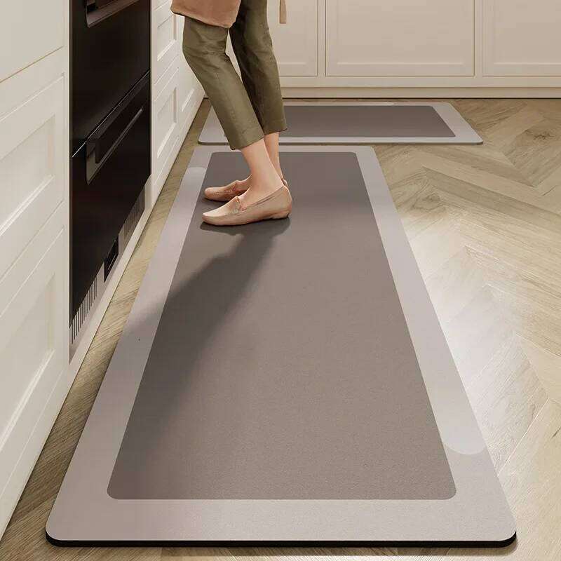 VIKAMA 1/2PC Simple Kitchen Diatoma-Mud Floor Mat Wabi-Sabi Long Bathroom Absorbent Non-Slip Easy Care Carpet Home Decor H260226