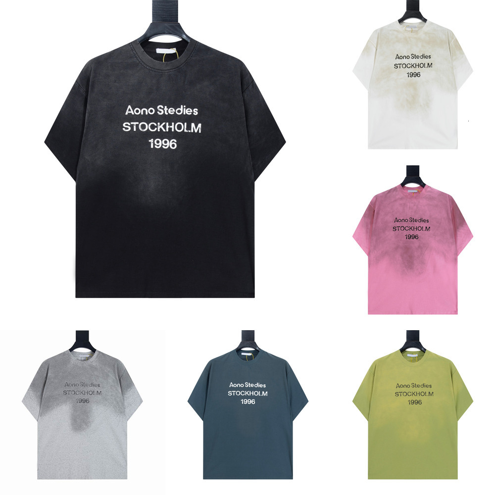 Acnes Mens Designer T Shirts Men Women Letter Printed Fashion Spring Summer Long Sleeve Tops Washed Styles tees 2026
