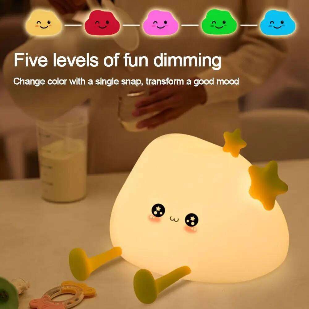 New Clouds Night USB Rechargeable Five-level Dimming LED Light Silicone Advanced Bedside Lamp Desktop Ornaments Z260227