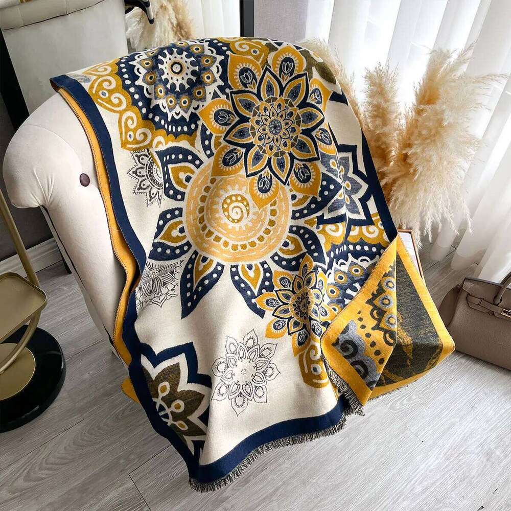 New Women Double Sided Paisley PrintImitation Cashmere Soft Warm Pashmina Shawl Autumn Winter Coldproof Windproof Blanket Scarf Z260226