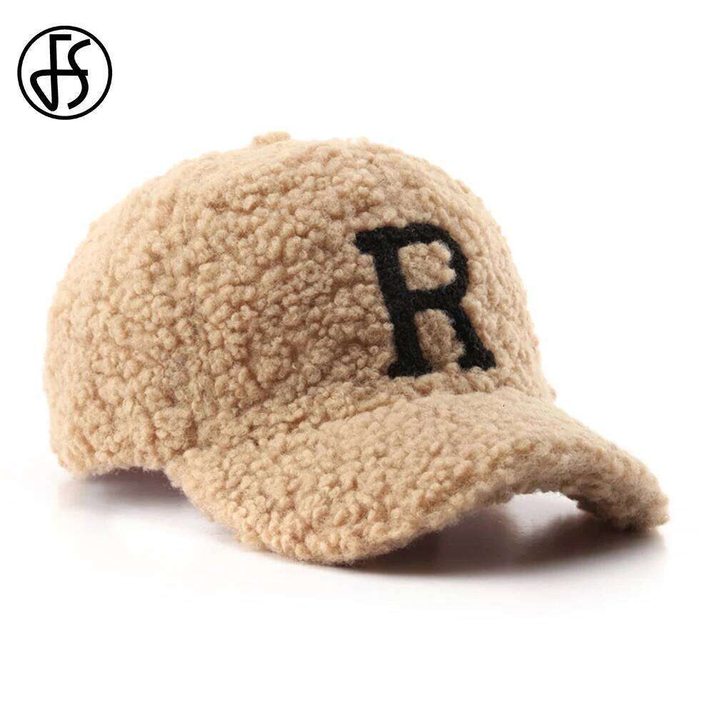 FS Warm Winter Baseball Hat For Men Outdoor Windproof Thick Women Lambswool Caps Stylish Khaki Pink Letter Hip Hop Cap Bone 2025 Z260226