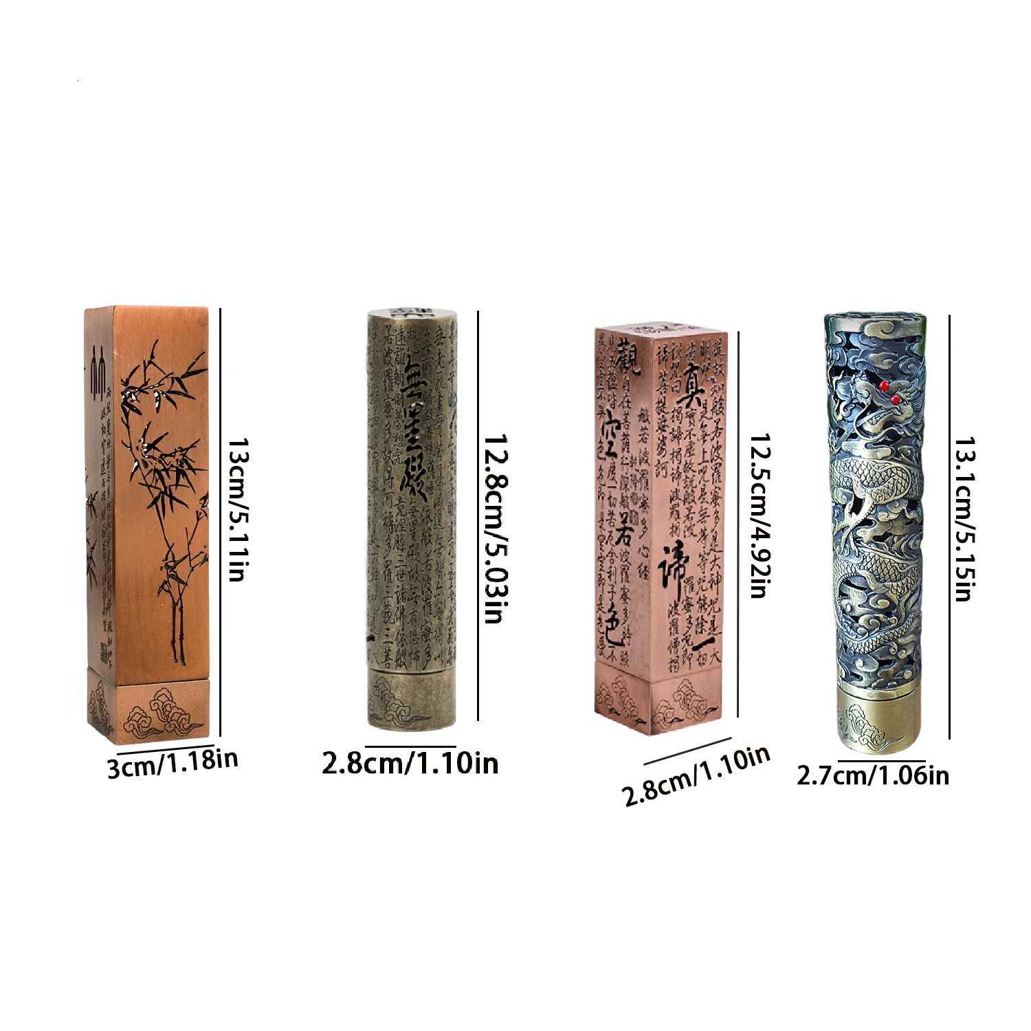 Incense Holder Brass Heart Sutra Engraved with Ash Catcher for Safe AromatherapyT260227