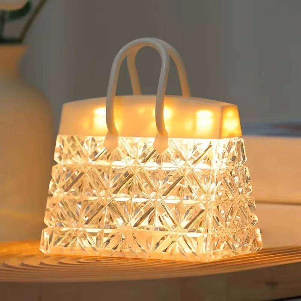 Crystal diamond shaped handbag table creative night bedroom and living room decoration bedside lamp, Z260227