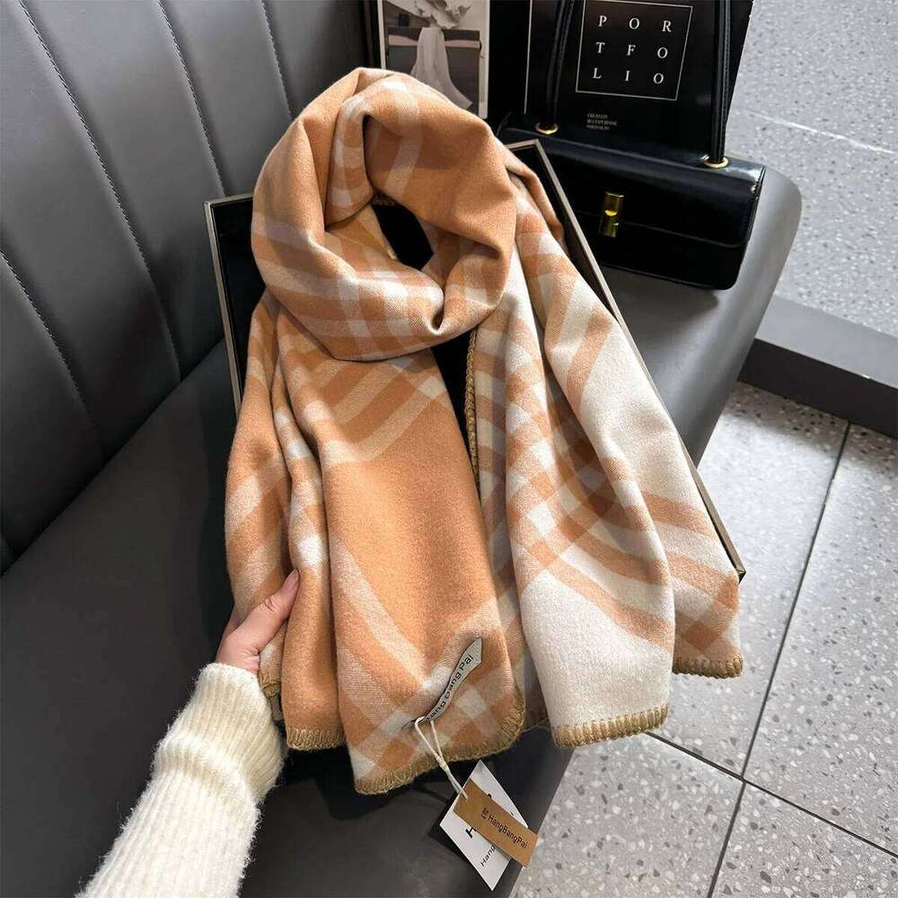 Fashion Long Plaid Scarf for Women Winter Warm Acrylic Thick Shawl Elegant Luxury Neck Wrap Scarves Bufandas Foulard Femme Z260226