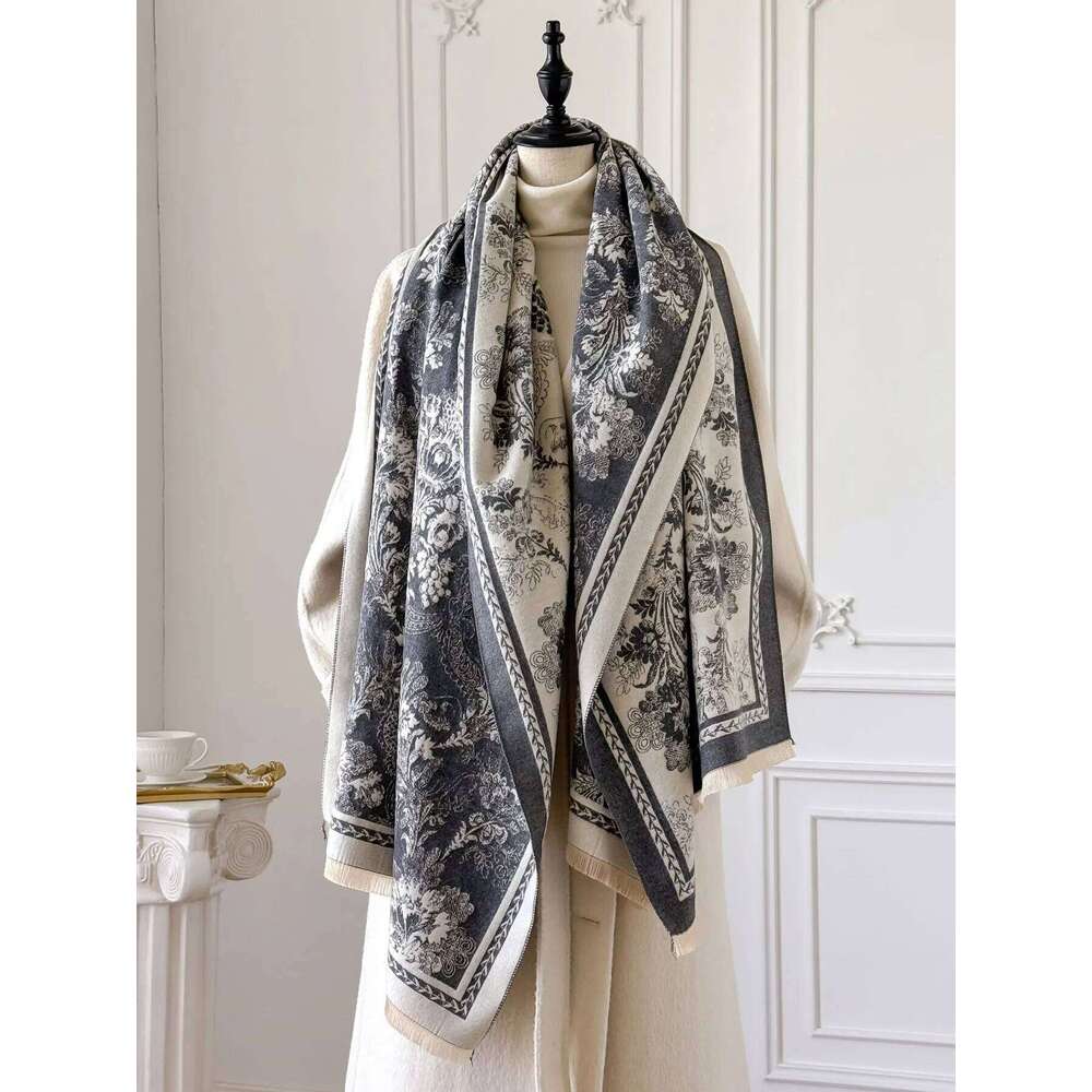 2025 Luxury Winter Faux Cashmere Wraps for Women Warm Scarf Pashmina Shawl Blanket Travel Poncho Stoles Z260226