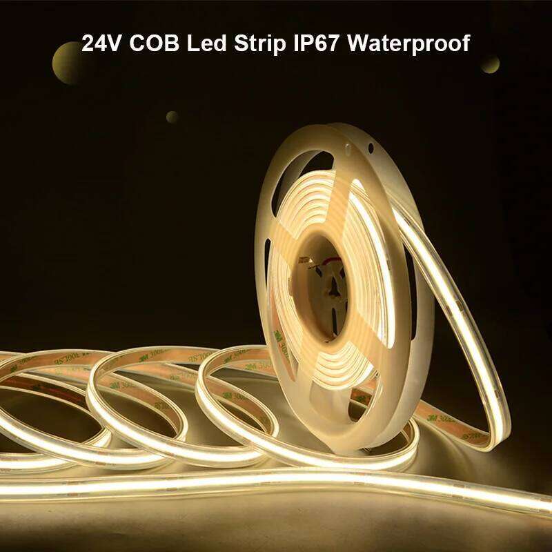 COB LED Strip Light IP67 Waterproof 480 LEDs/m High Density Flexible Tape Ribbon 3000K-6500K RA90 Led Lights DC24V UL Listed Z260226