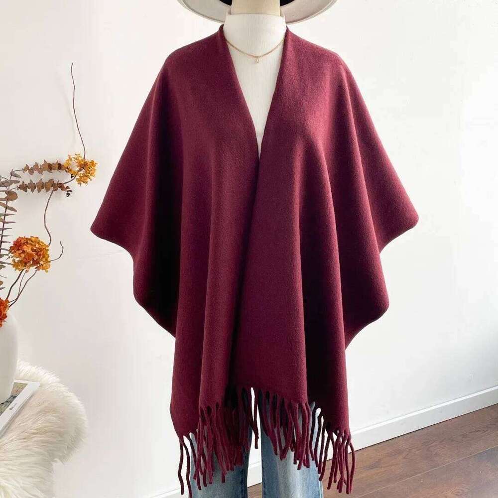 High-end Solid color Thick Scarf Large Shawl Women's Cape Winter Warm Cashmere Feel Scarves Luxury Brand Z260226