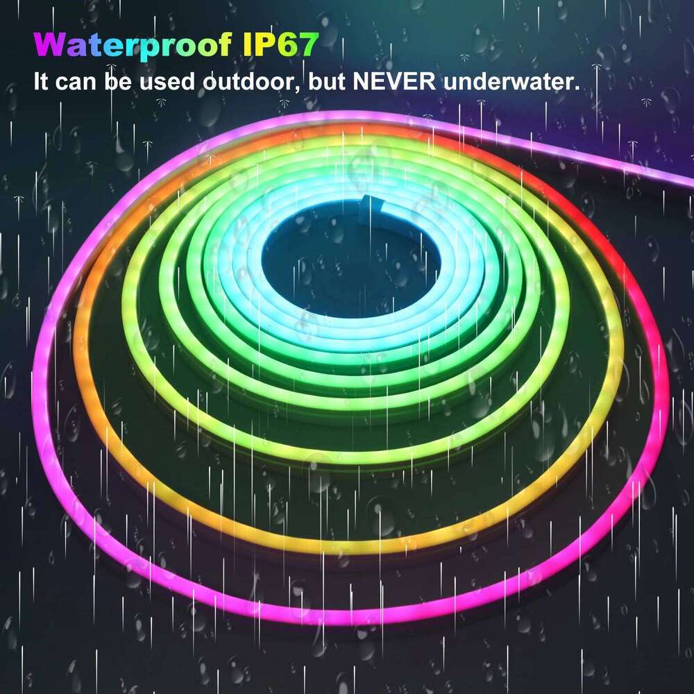 DC 12V 24V WS2811 RGBIC Dream Color Neon Light Waterproof 1M 3M 5M 10M Home Decor Flexible Ribbon Tape Rope LED Strip Z260226