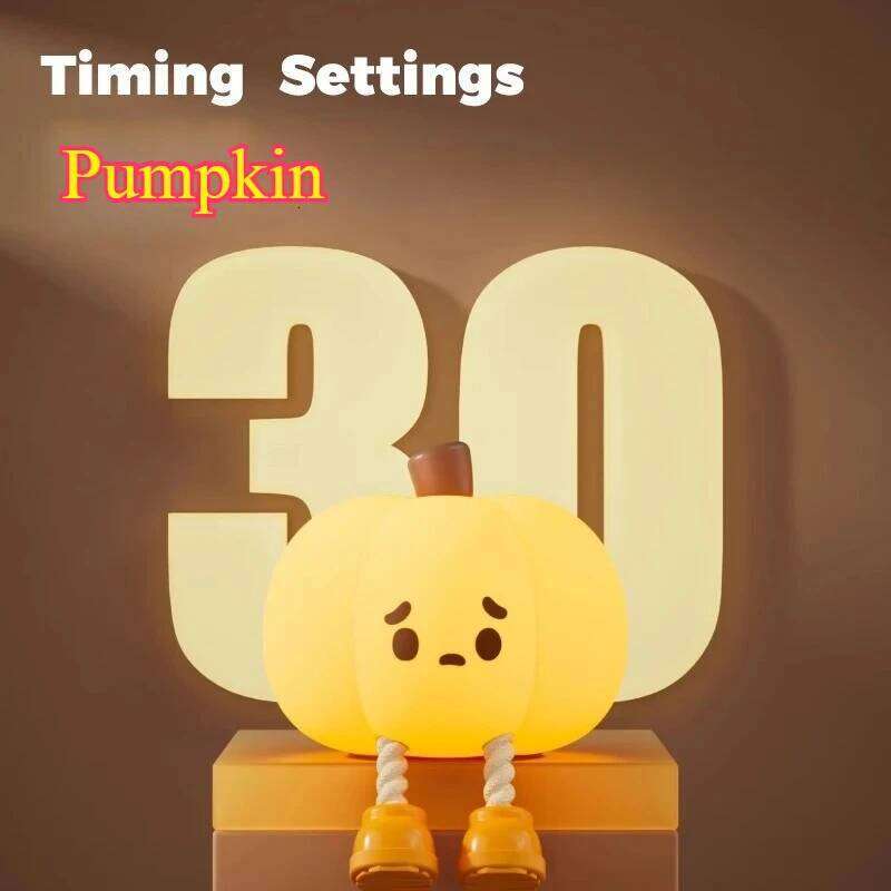Pumpkin Silicone Night Light, Eye-protecting Little Table Lamp, Halloween Gift for Children and Girls Z260227