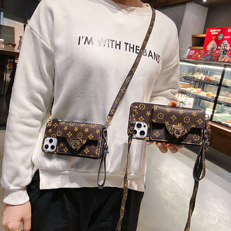 Apple 17 Pro Max Phone Case Compatible with iPhone 15 Small Pattern 14 Plus Lock Buckle 13 Coin Purse Strap