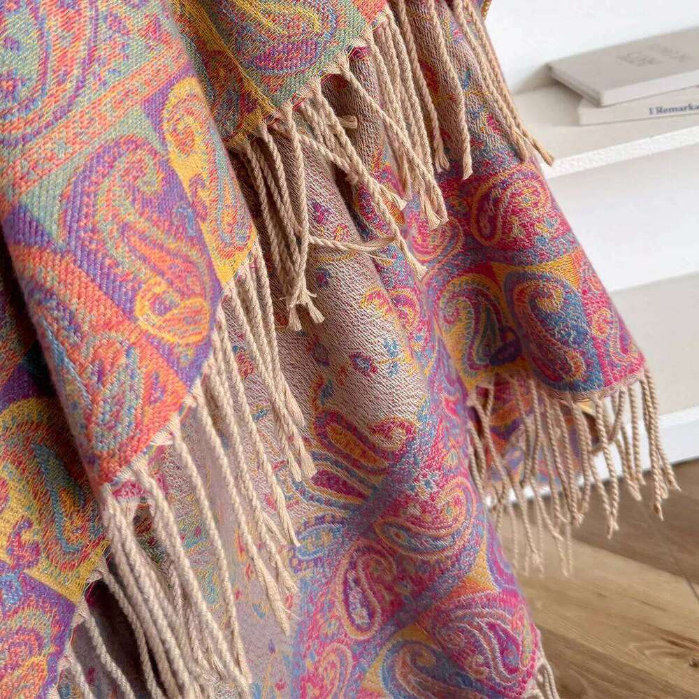 Women Winter Warm Imitation Cashmere Scarves Ethnic Style Pashmina Shawl Wrap Neckerchief Female Bufanda Echarpe Design Scarf Z260226