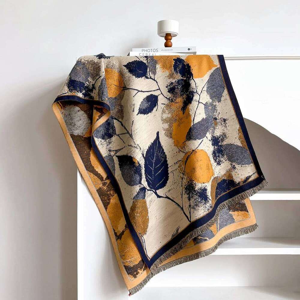 Luxury Winter Cashmere Double-sided Design Scarf Women Warm Pashmina Blanket Poncho Scarves Female Oil painting Shawl Bufanda Z260226