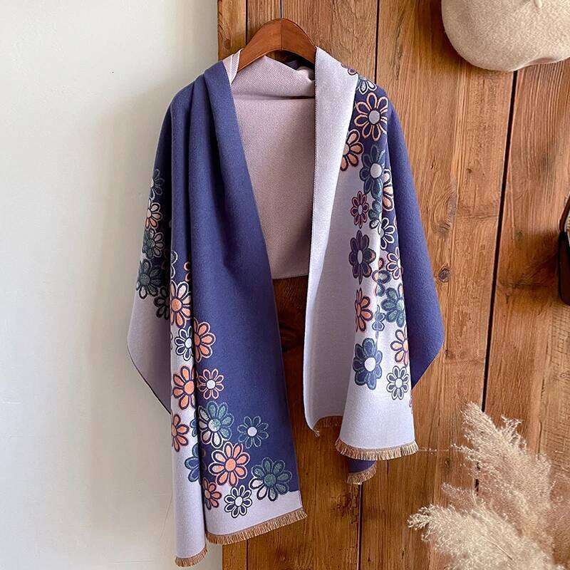 2025 Luxury Winter Cashmere Scarf Women Design Warm Pashmina Blanket Poncho Scarves Female Flower Shawl Thick Foulard Bufanda Z260226