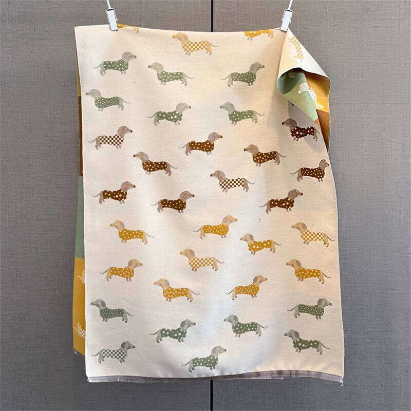 Winter Female Scarf Cashmere Shawls Wraps Women Dog Print Long Hijab Stoles Pashmina Bufanda Tassel Autumn Lady Headband 2025 Z260226