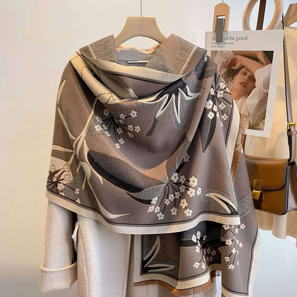 Shawl Pashmina Thick Winter Warm Blanket Poncho Stoles Print Cashmere Scarf Women Travel Wraps Bufanda Female 2023 Luxury Z260226