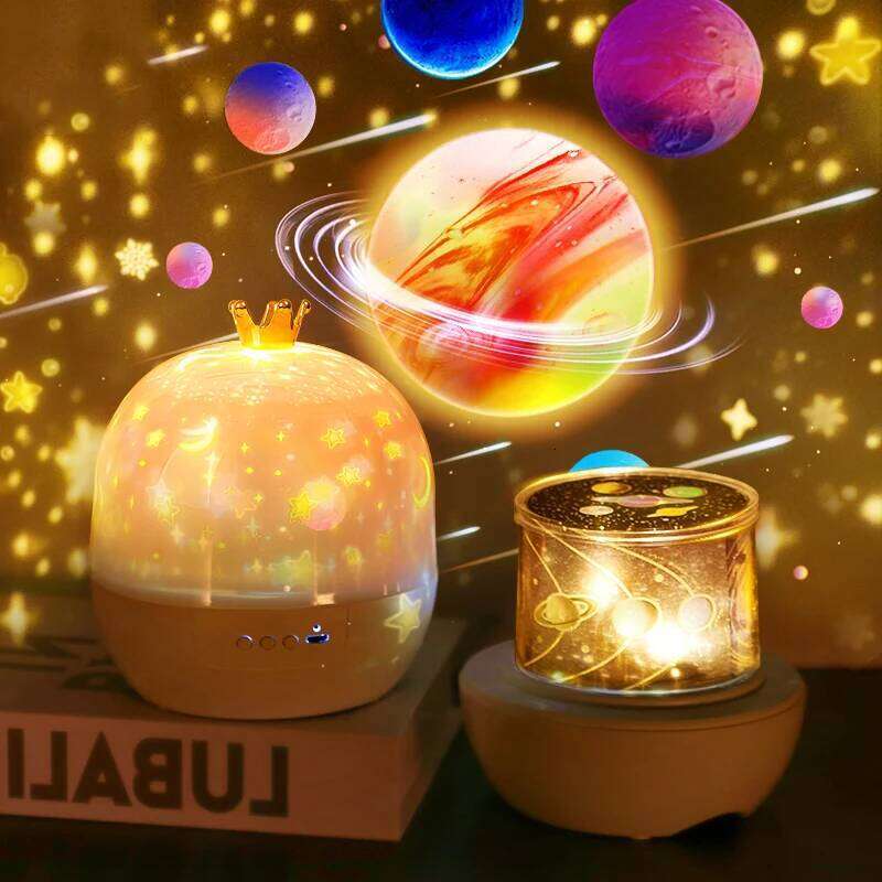 Galaxy Projection Crown Starry Night Birthday Atmosphere Bt Speaker Remote Control Rotating LED Light Bedroom Z260227