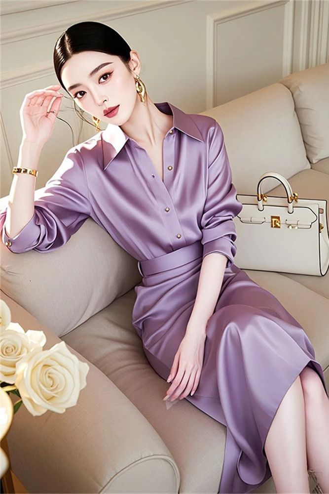 Womens Blue Satin Maxi Prom Dresses Summer Fashion One Shoulder Tie Waist Long Formal Cocktail Dresses for Women 240801