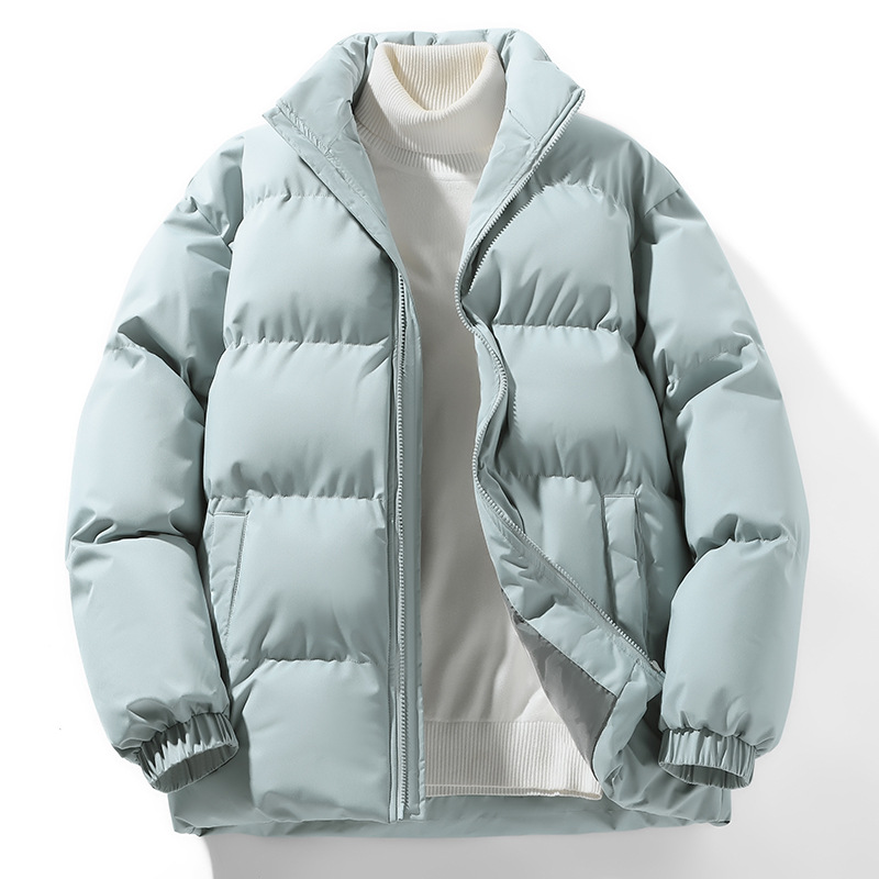Men's Fall & Winter Puffer Jacket, Hong Kong Style Loose Stand Collar Cotton Coat, Ins-style Versatile Padded Outerwear