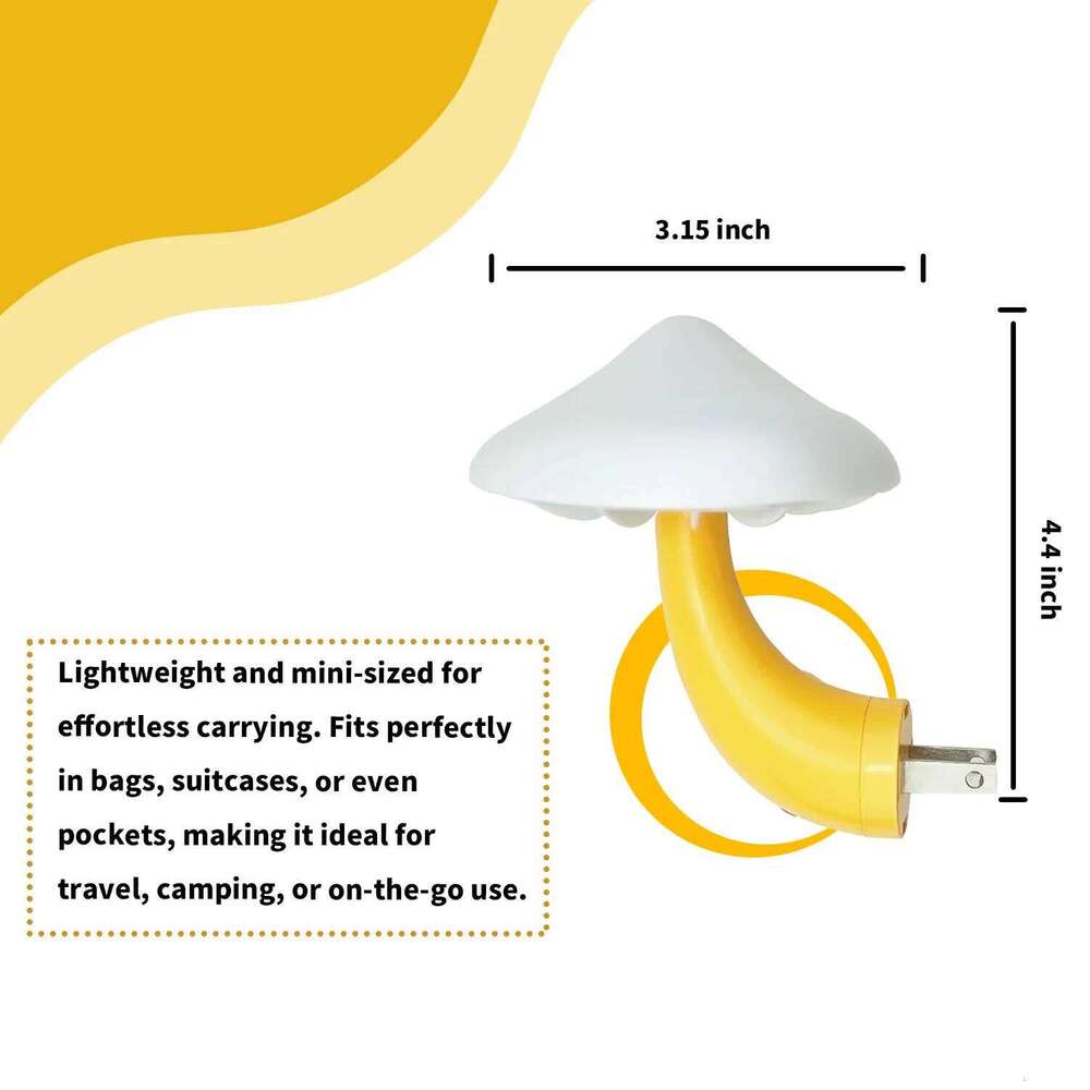 2 Mushroom LED Night Lights Romantic Light Sensor Plug-in Wall Lamps 7 Color Z260227