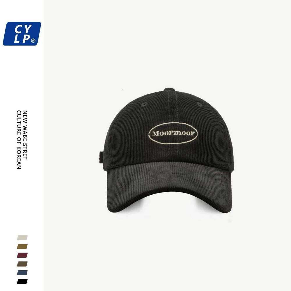 Brand Letter Embroidery Corduroy Baseball Men Women Autumn and Winter Korean Style All-Matching Wide Brim Peaked Cap Z260226