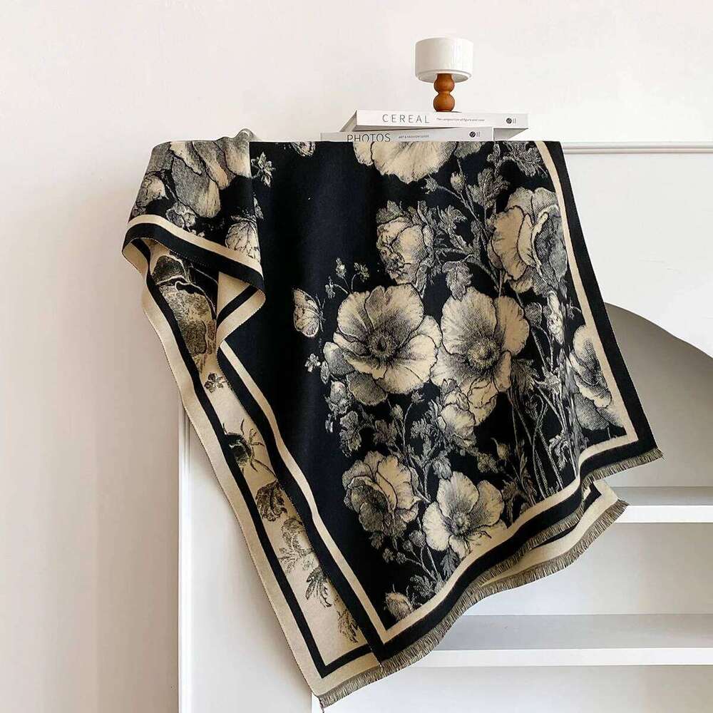 Luxury Winter Women's Imitation Cashmere Shawl Thick Warm Jacquard Scarf High Quality Two-Sided Pashmina Wrap for Ladies Brand Z260226