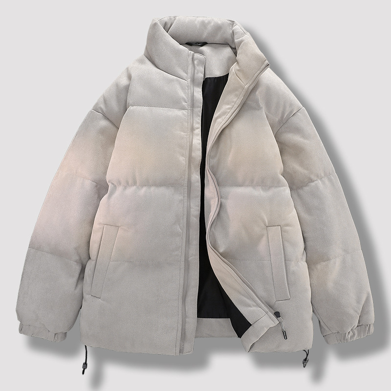 Men's Winter Stand Collar Suede Padded Jacket, Youth Thickened Warm Daily Cotton Coat, Bestseller