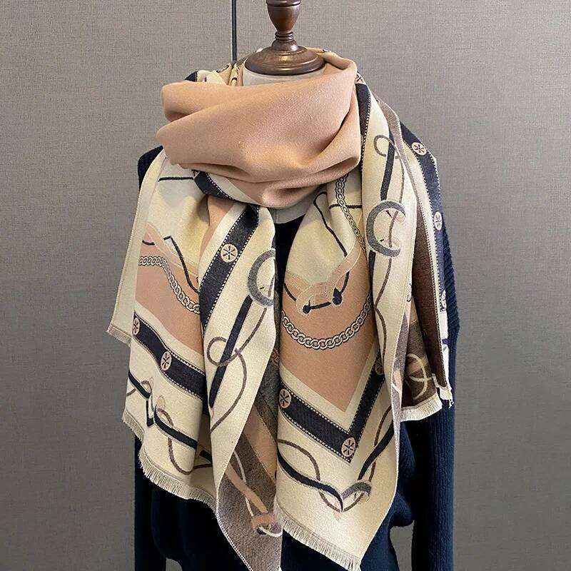 Luxury Scarf Women Winter Cashmere Shawls Wraps Thick Warm Lady Travel Stole Bufanda Hijab Fashion Print 2023 Z260226