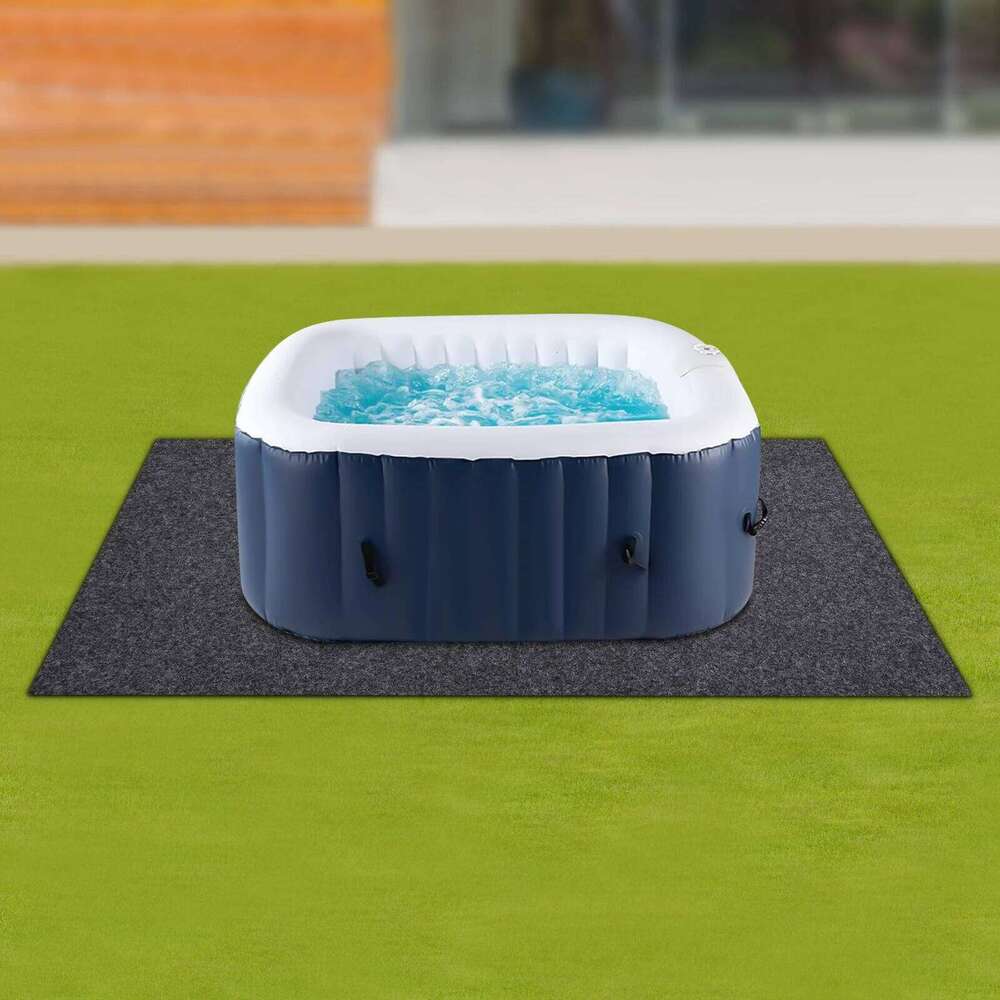 188*183cm Hot Tub Mat Thick Felt Pads with Waterproof PVC Backing Non Slip Protective Flooring for Gym Equipment Treadmill H260226