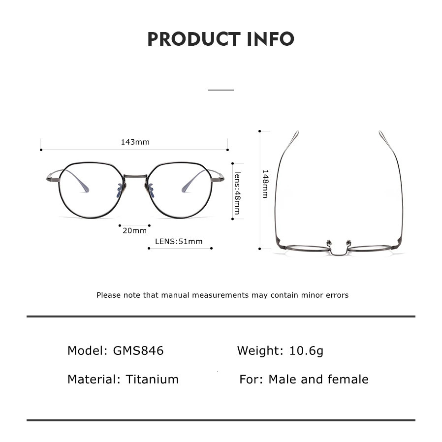 Japanese Retro Pure Glasses Frame Crown Polygonal Optical eyeglasses for man MASUNAGA same n GMS846 260206BJ - view 5