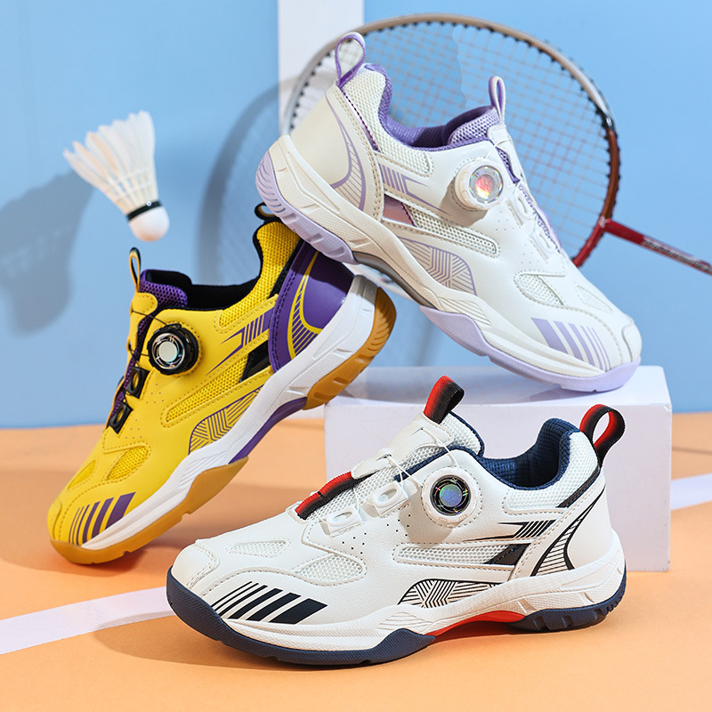 Free shipping Children's badminton shoes with adjustable buckle suitable for men's , women's and young boys and girls Perfect for light