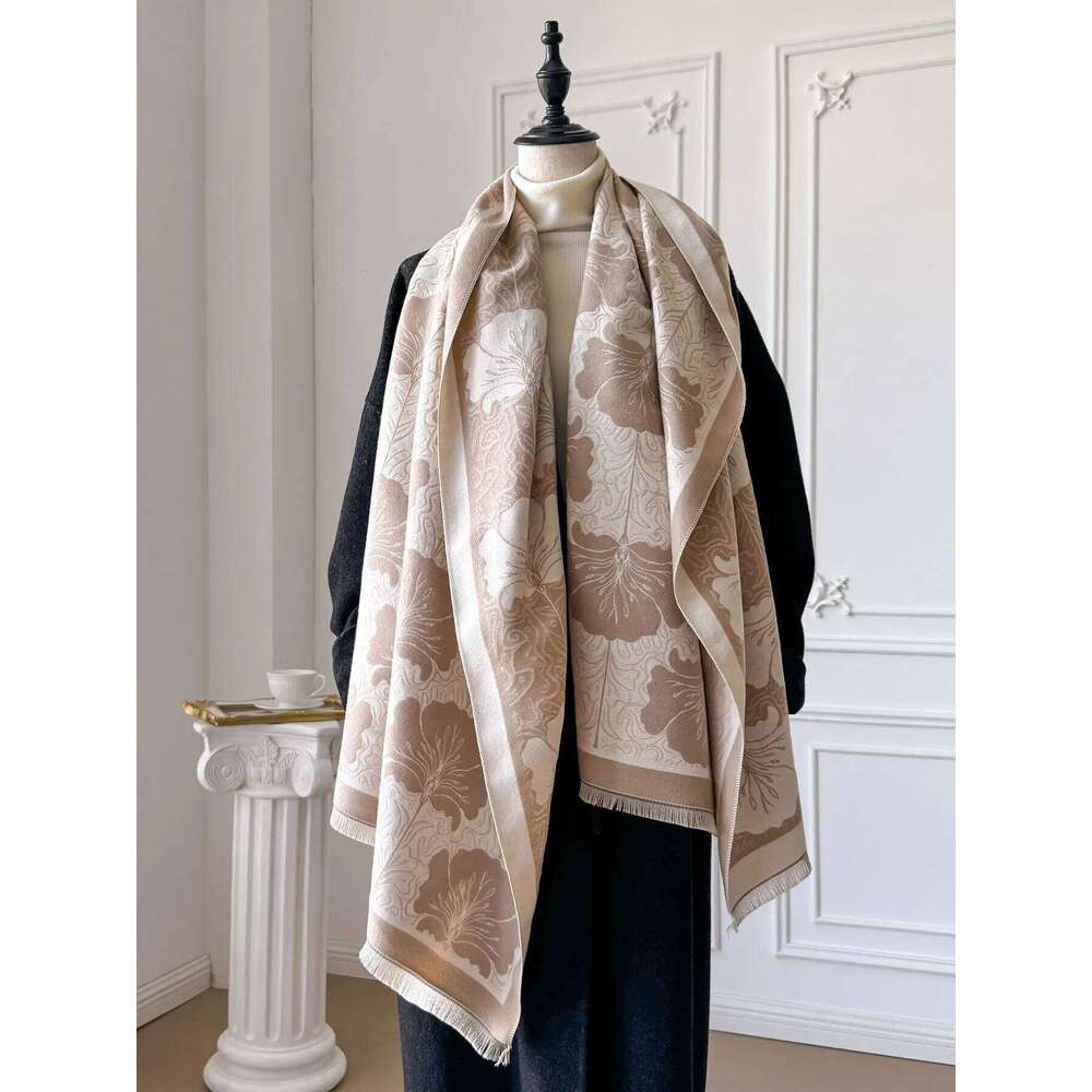 Luxury Winter Faux Cashmere Wraps for Women Warm Scarf Pashmina Shawl Blanket Travel Poncho Stoles Z260226