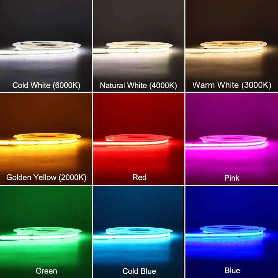 Light 12V 24V 3mm 5mm 8mm 10mm PCB Strip Ice Blue/Green/Red/Yellow/2700K/3000K/4000K/6000K COB LED Tape Decor Z260226
