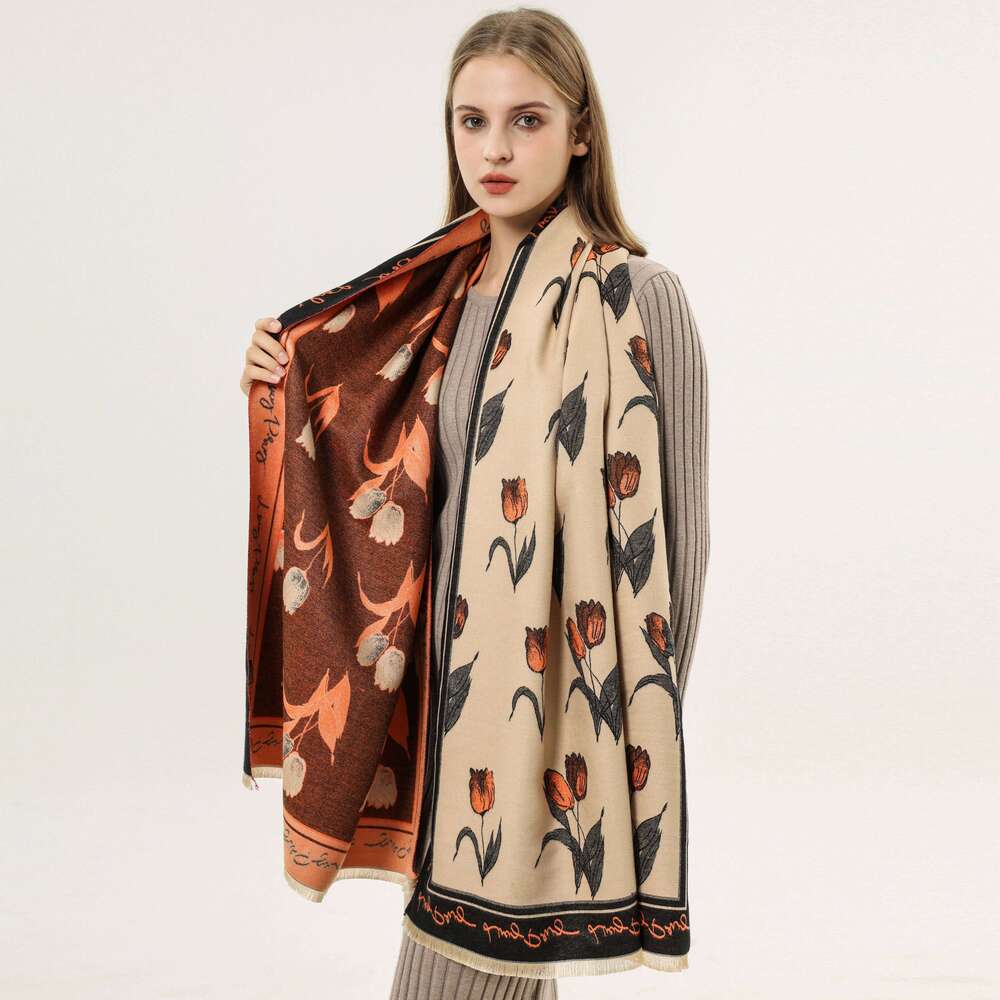New Warm Winter Scarf Cashmere Women Pashmina Design Print Shawls Wrap Female Thick Blanket Soft Bufanda Stoles 2024 Fashion Z260226