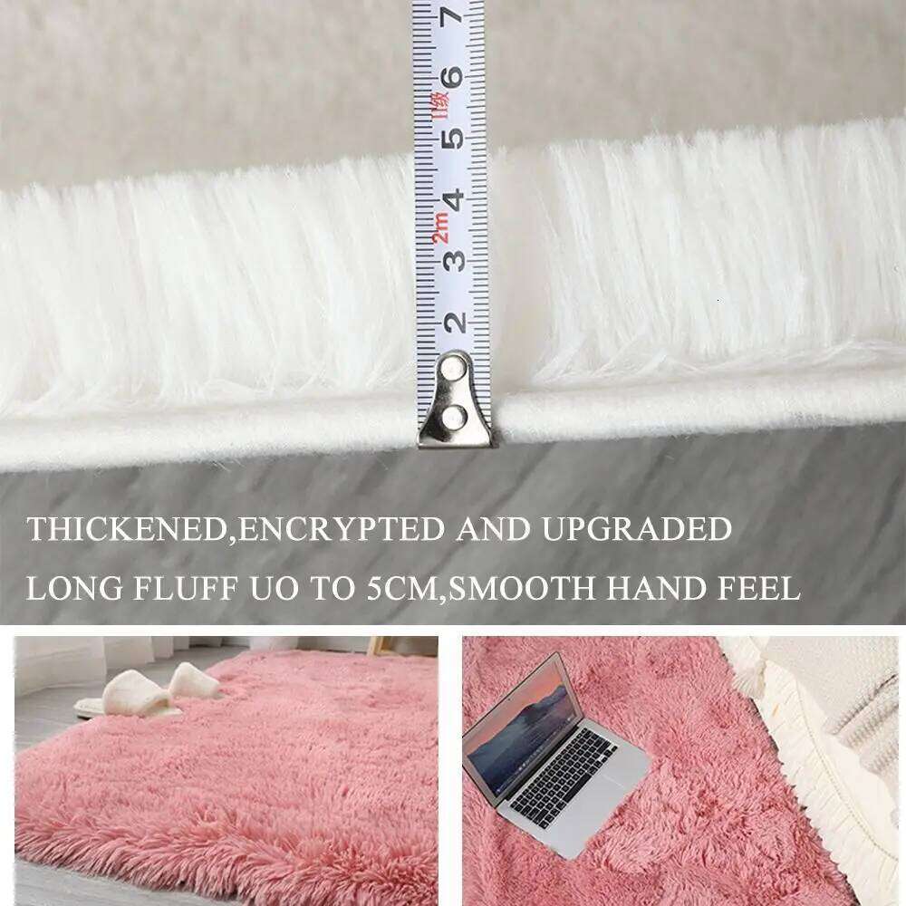 New Imitation Wool Bedside Rugs Floor Protection Washable Sofa Cushion Non Slip Long Hair Carpet Home Decor H260226
