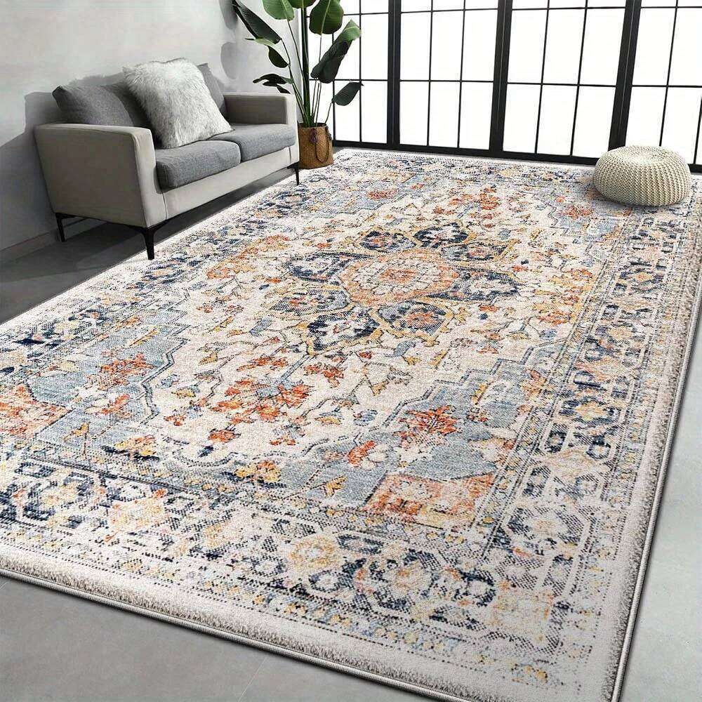 VIKAMA Retro Bohemian Style Design Features Washable Area Carpets, Anti-Slip Carpets For The Living Room, And Home Decoration H260226